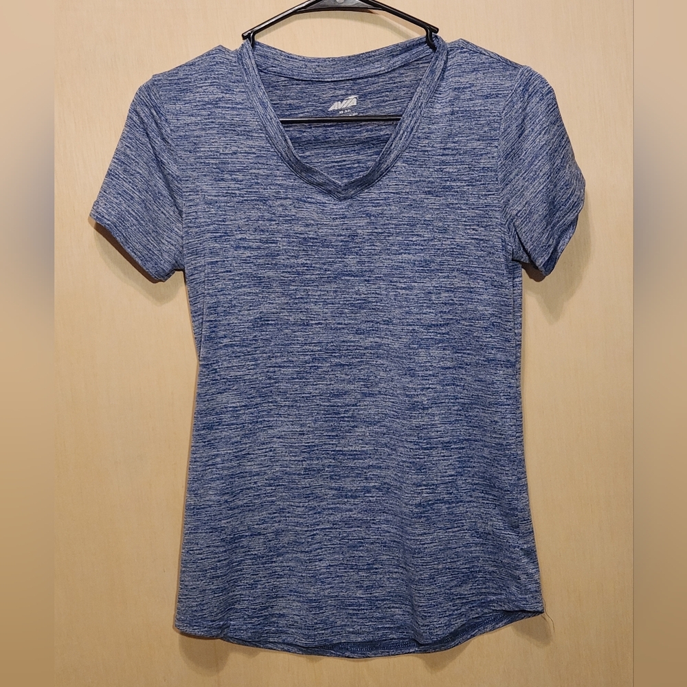 V-Neck Shirt - Blue & White - Women's Extra Small